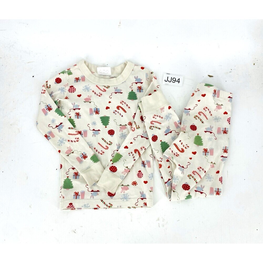 Hanna Andersson 2 Piece Organic Cotton Christmas Jammies White Size US 5 110cm